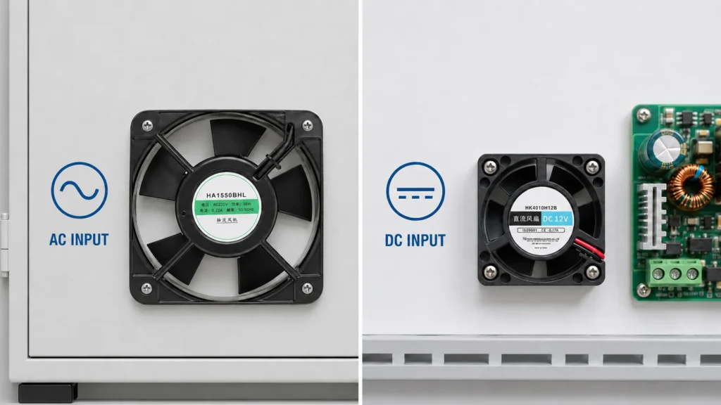 ac vs dc axial fan power supply
