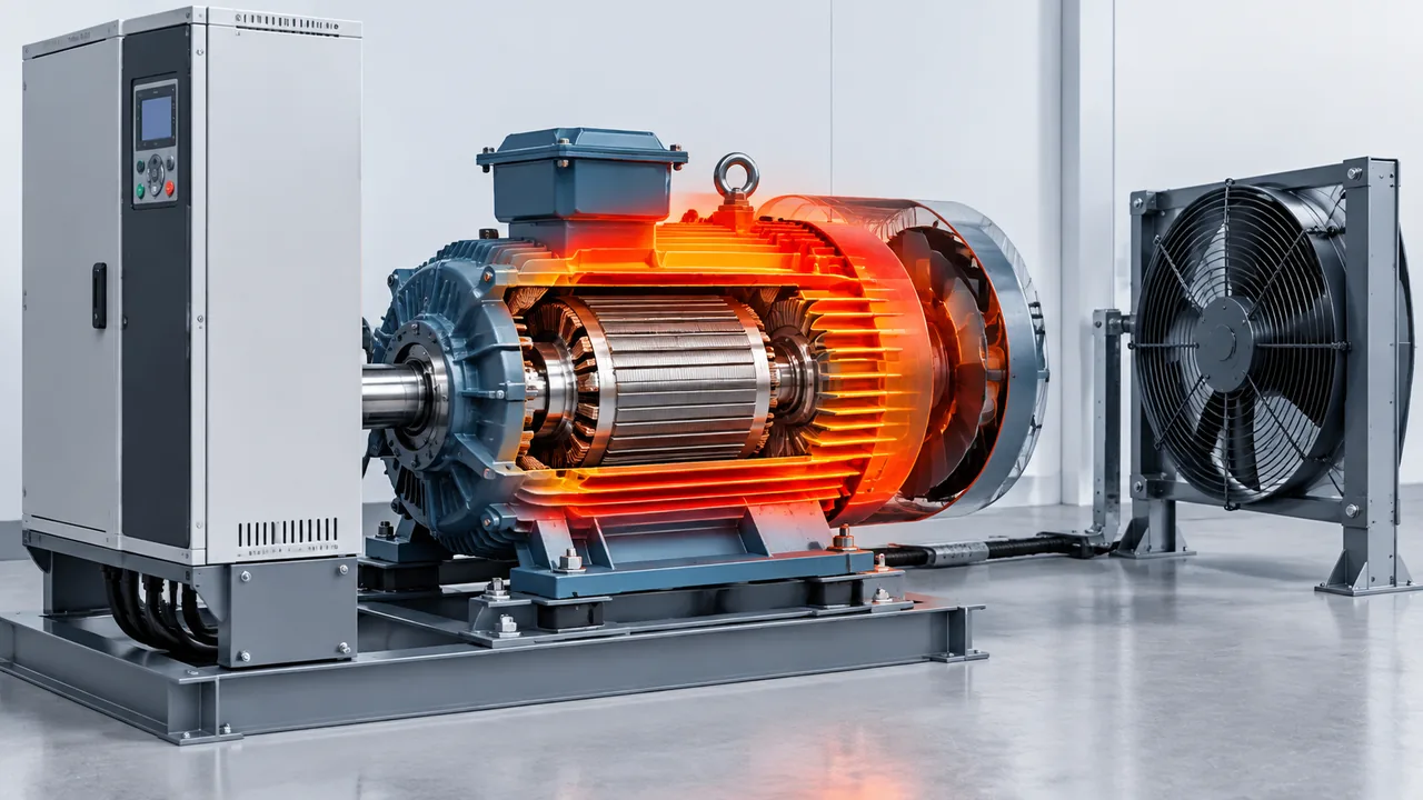 Heat buildup around a VFD-driven motor operating at low speed